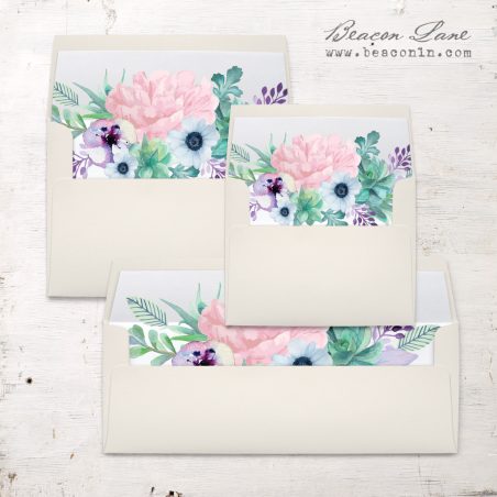 Lilac Succulent Envelope Liners