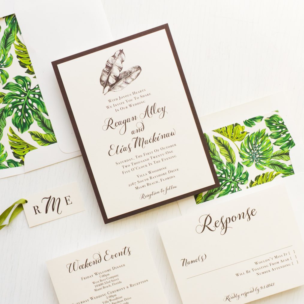 Elegant Tropical Wedding Invitations