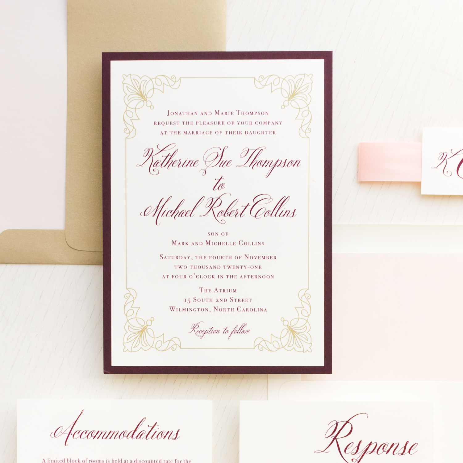 Golden Yellow Wedding Invitations Handmade Paper Cards Print Your Invi