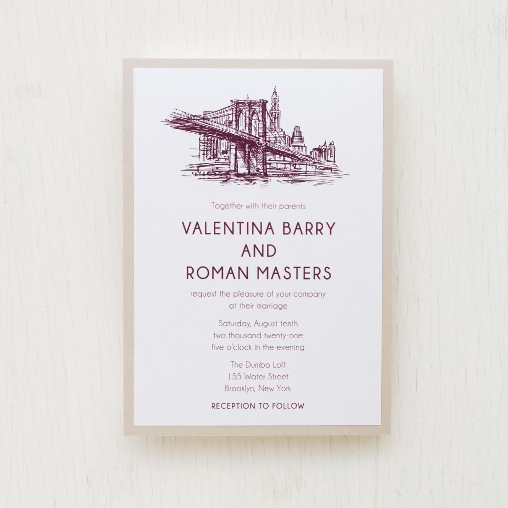 Brooklyn Bridge Wedding Invitations