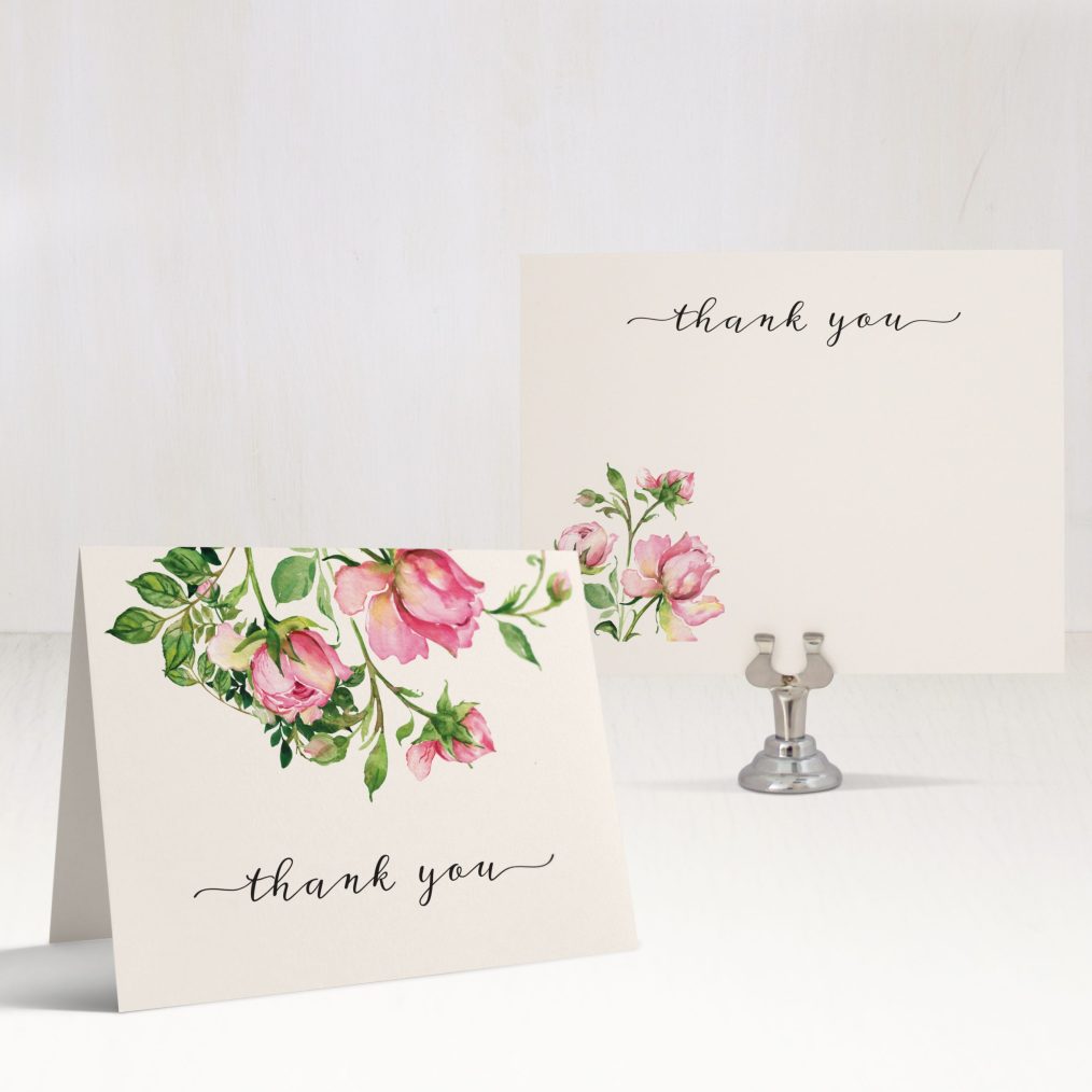 Dusty Rose Thank You Cards