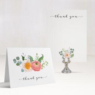 Elegant Coral Thank You Cards