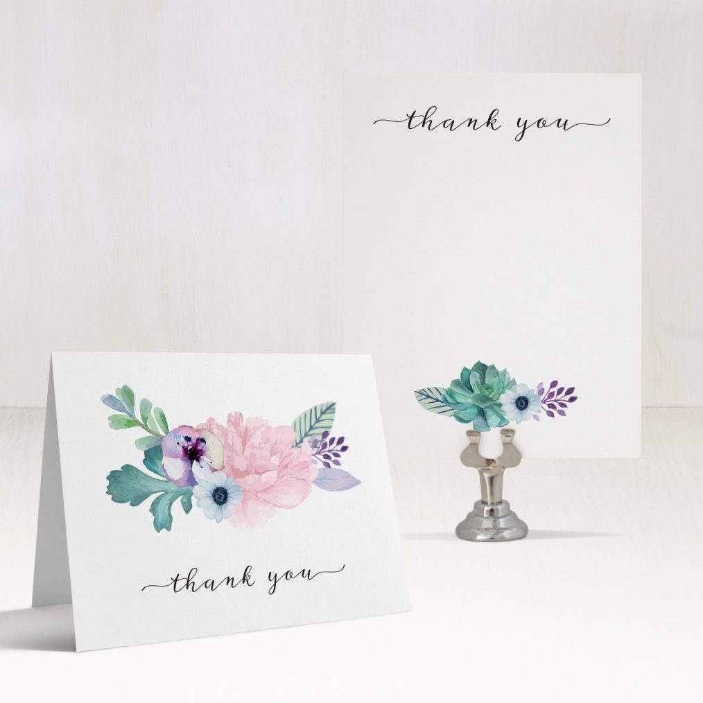 Lilac Succulent Thank You Cards