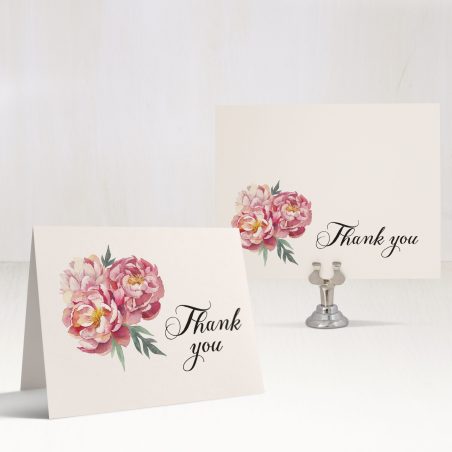 Pink Peonies Thank You Cards