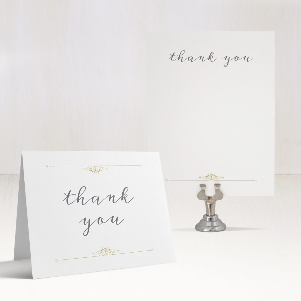 Gold Vintage Thank You Cards