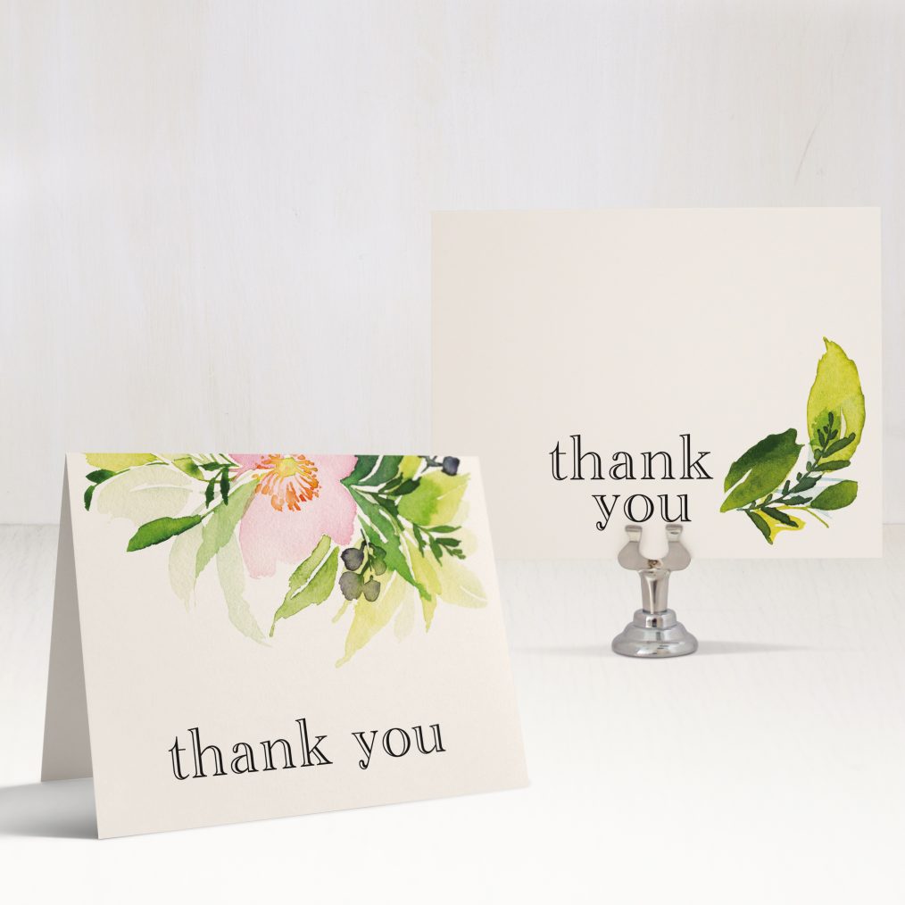 Blush & Coral Floral Thank You Cards