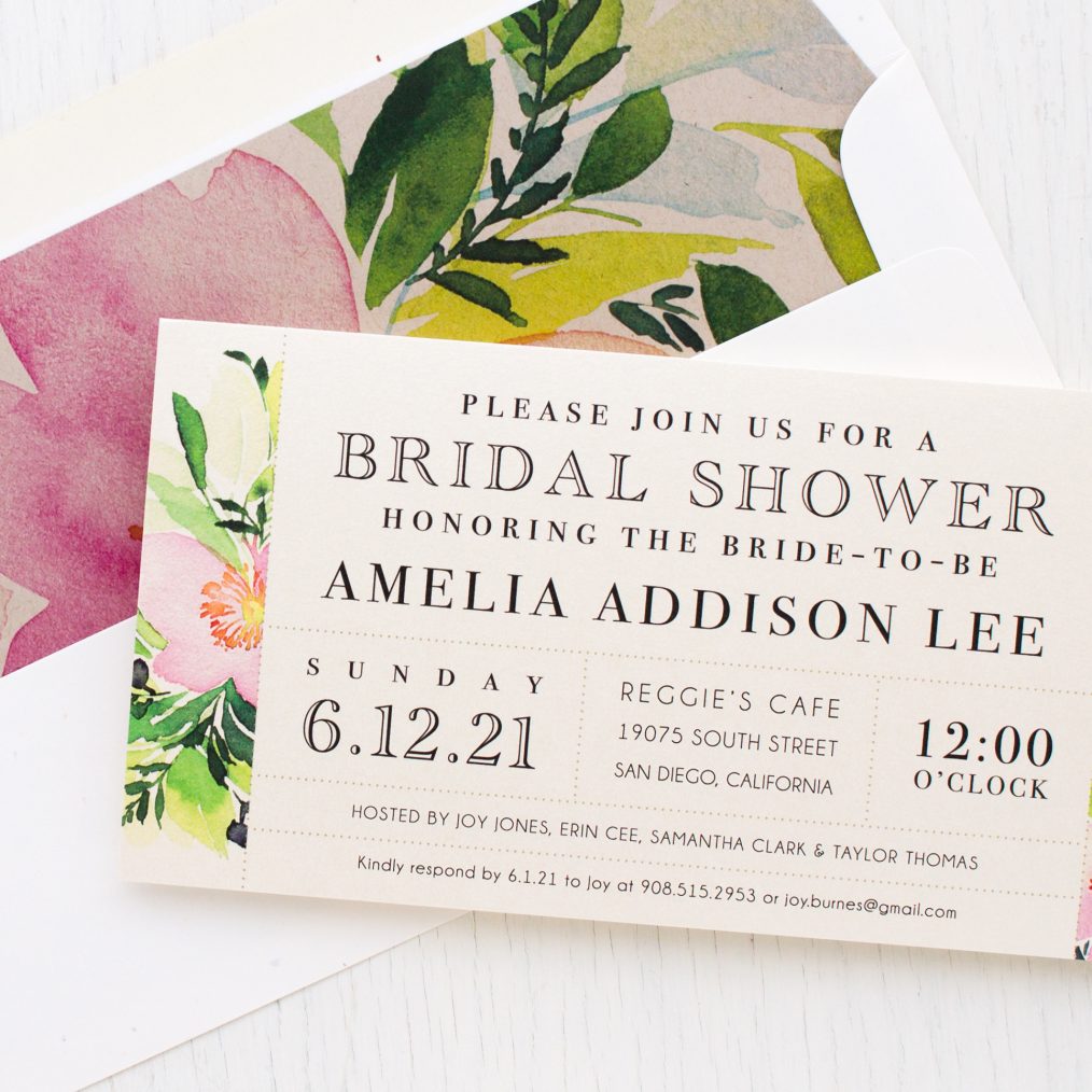 Blush & Coral Floral Bridal Shower Invitations