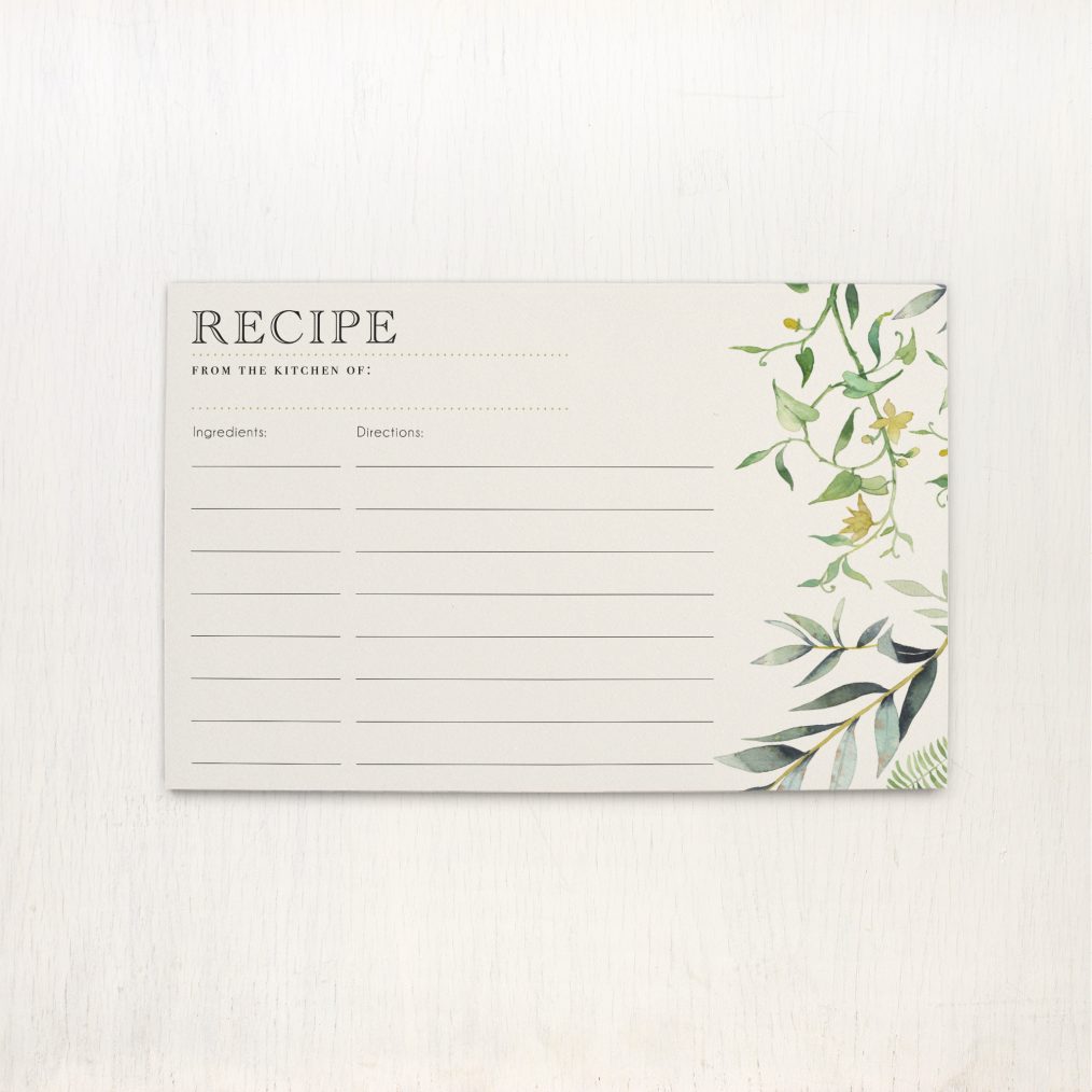 Blank Recipe Page by Caitlin Mundt