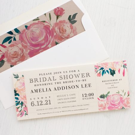 Pink Watercolor Bridal Shower Invitations
