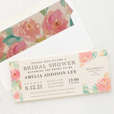 Watercolor Pastel Bridal Shower Invitations