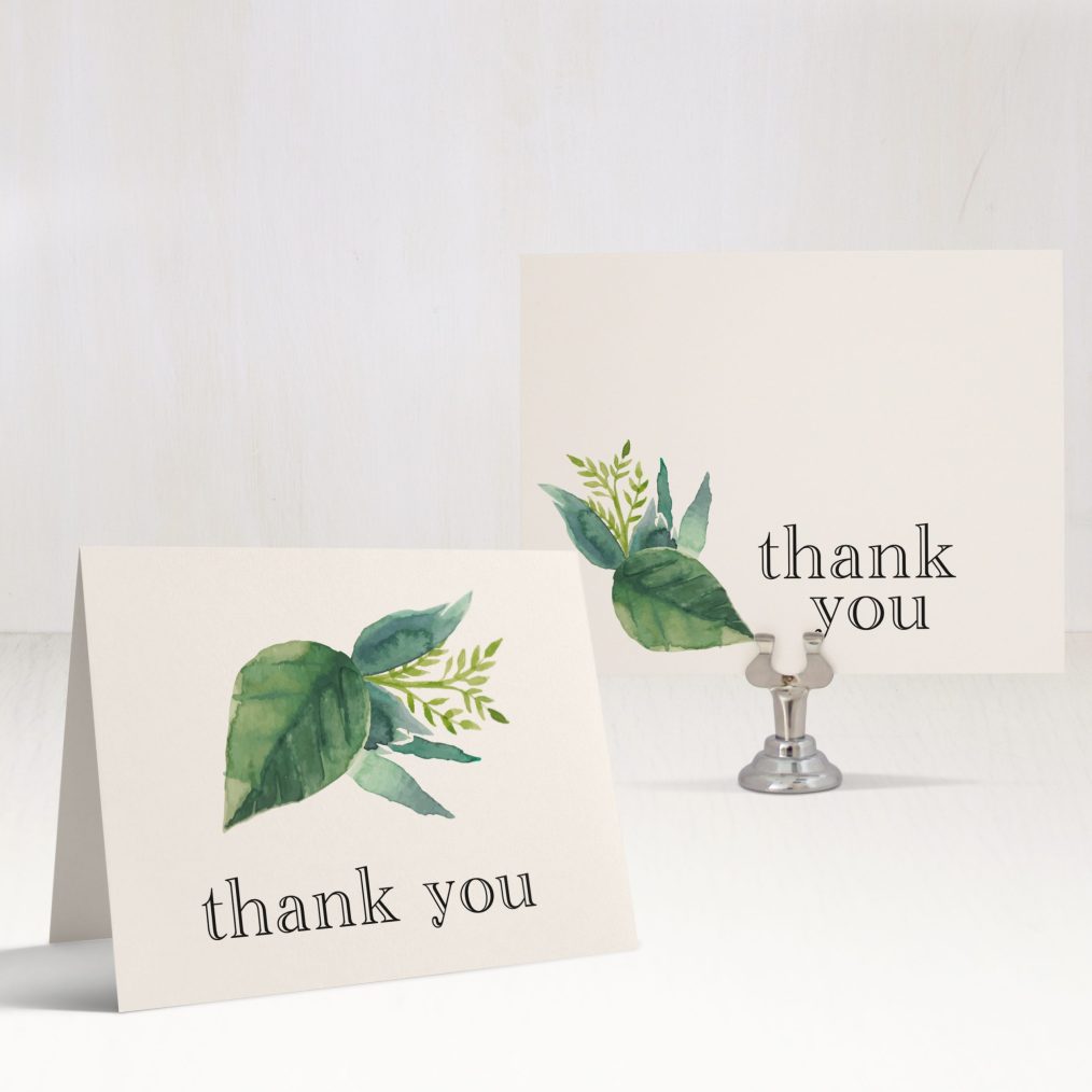 Botanical Garden Bridal Shower Thank You Cards