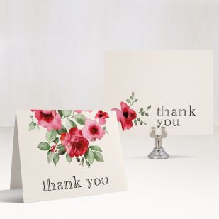 Cranberry Crush Bridal Shower Thank You Cards
