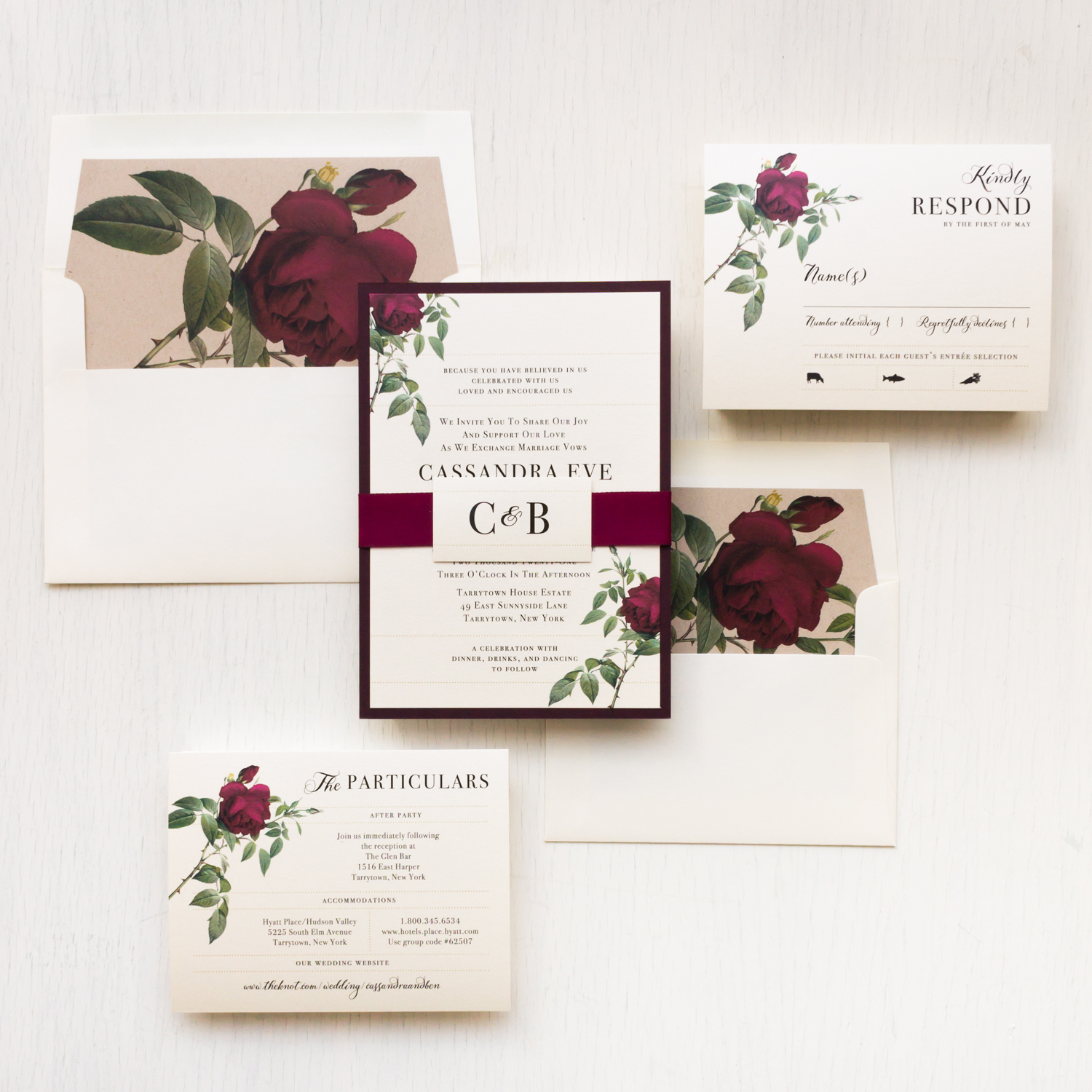Exquisite Pink Floral 5 x 7 Invitation Set - JAM Paper Foldover Cards
