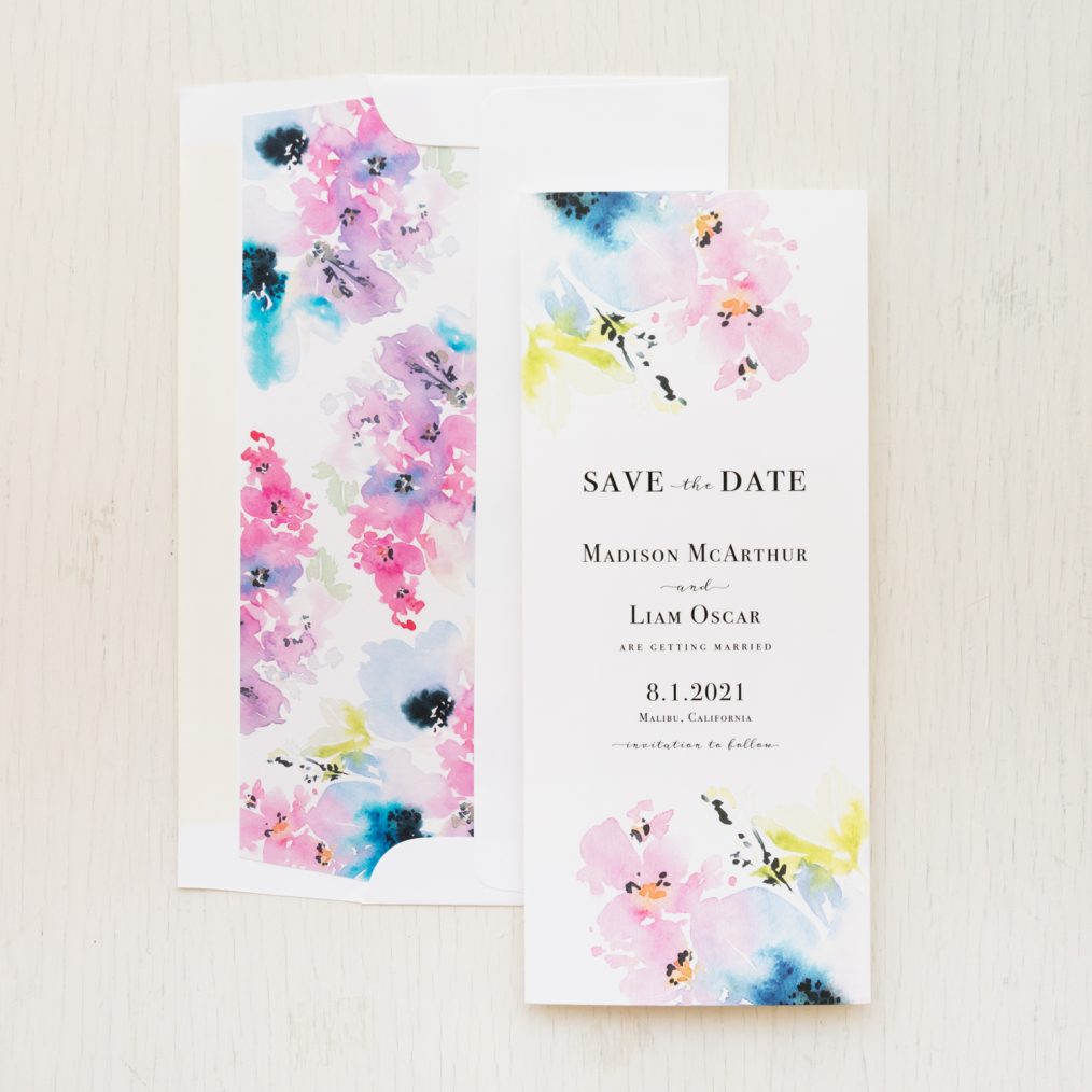 Lavender Watercolor Save the Dates