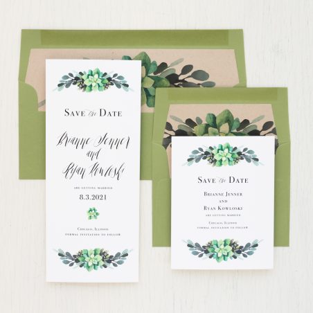 Moss Succulent Save the Dates