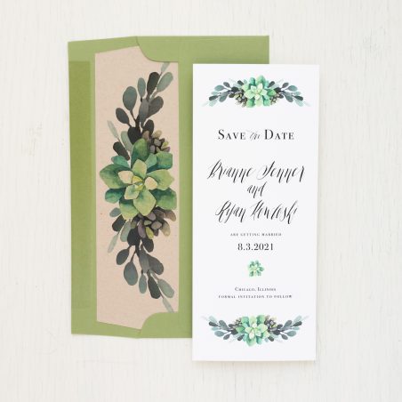 Moss Succulent Save the Dates