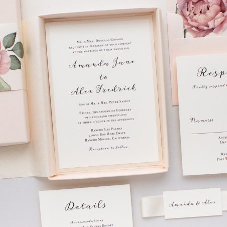 Blush Boxed Wedding Invitations