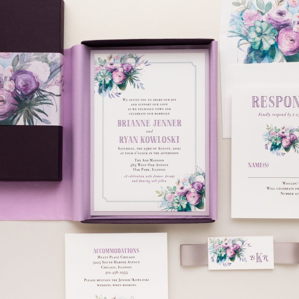 Lavender Rose Wedding Invitations
