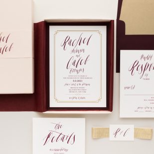 Blush & Burgundy Boxed Wedding Invitations