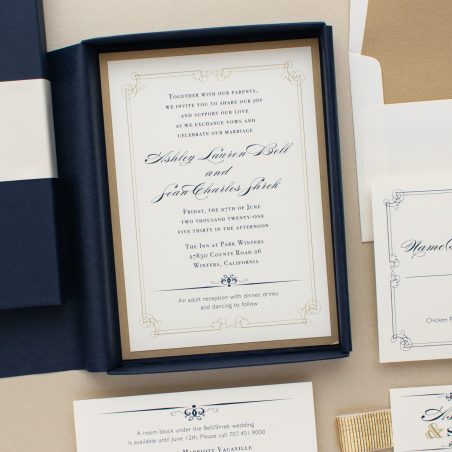 Elegant Navy Wedding Invitations