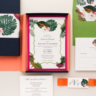 Palm Leaf Boxed Wedding Invitations