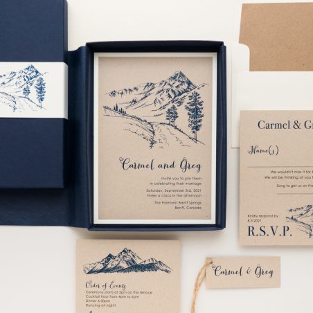 Rustic Mountain Boxed Wedding Invitations