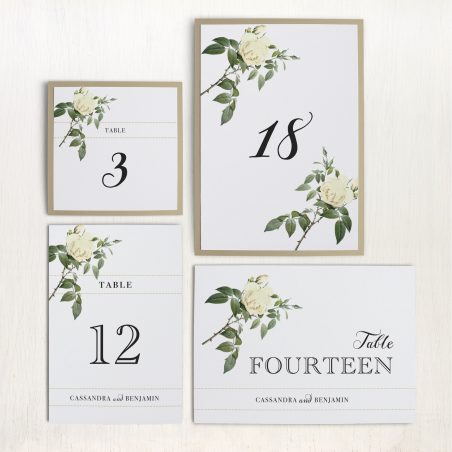 Ivory & White Flat Table Numbers