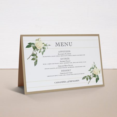 Ivory & White Tented Menu Cards