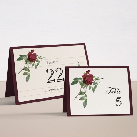 Ivory & Burgundy Tented Table Numbers