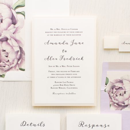 Lilac Script Wedding Invitations