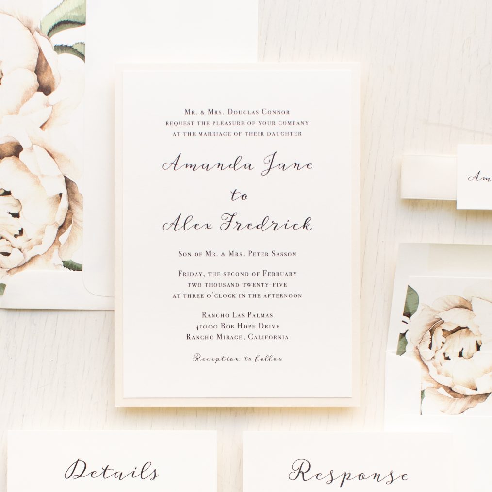 Simple Ivory Wedding Invitations