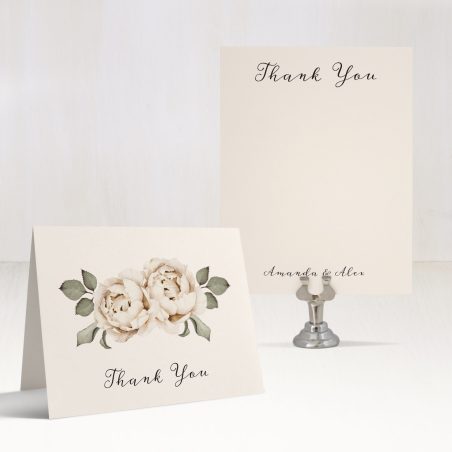 Ivory Script Thank You Cards