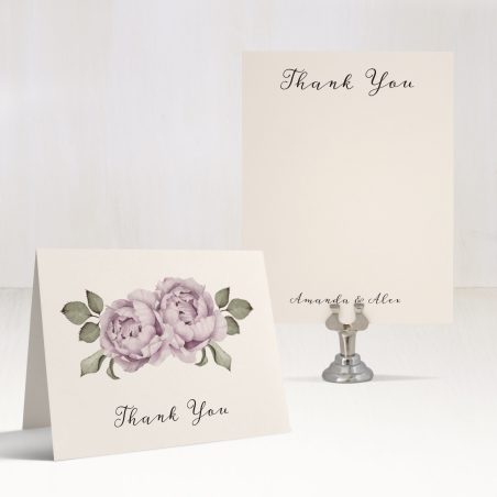 Lilac Script Thank You Cards