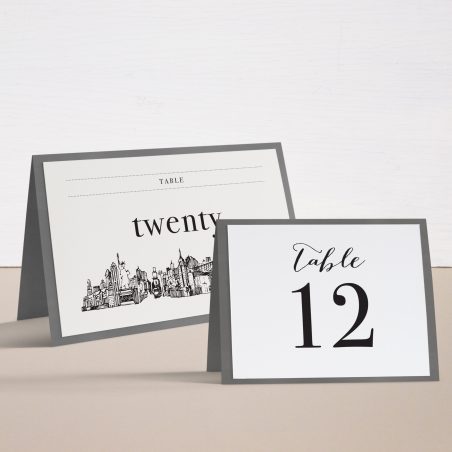 City Skyline Tented Table Numbers