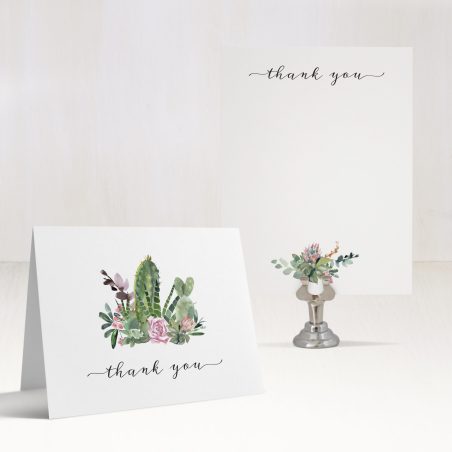 Emerald Cactus Thank You Cards