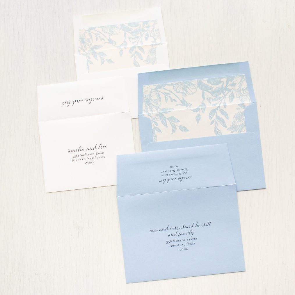 Simple Dusty Blue Wedding Invitations