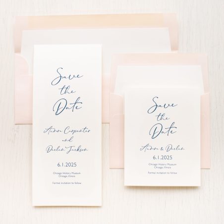 Navy & Blush Duo Save the Dates