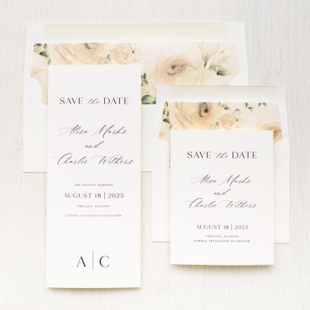 Ivory Greenery Save the Dates