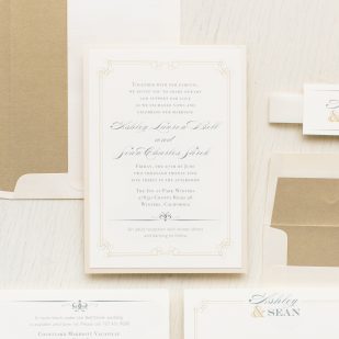 Elegant Ivory Script Wedding Invitations