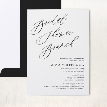 Black & White Type Bridal Shower Invitations