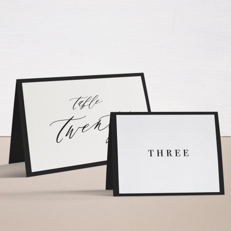Black & White Type Tented Table Numbers