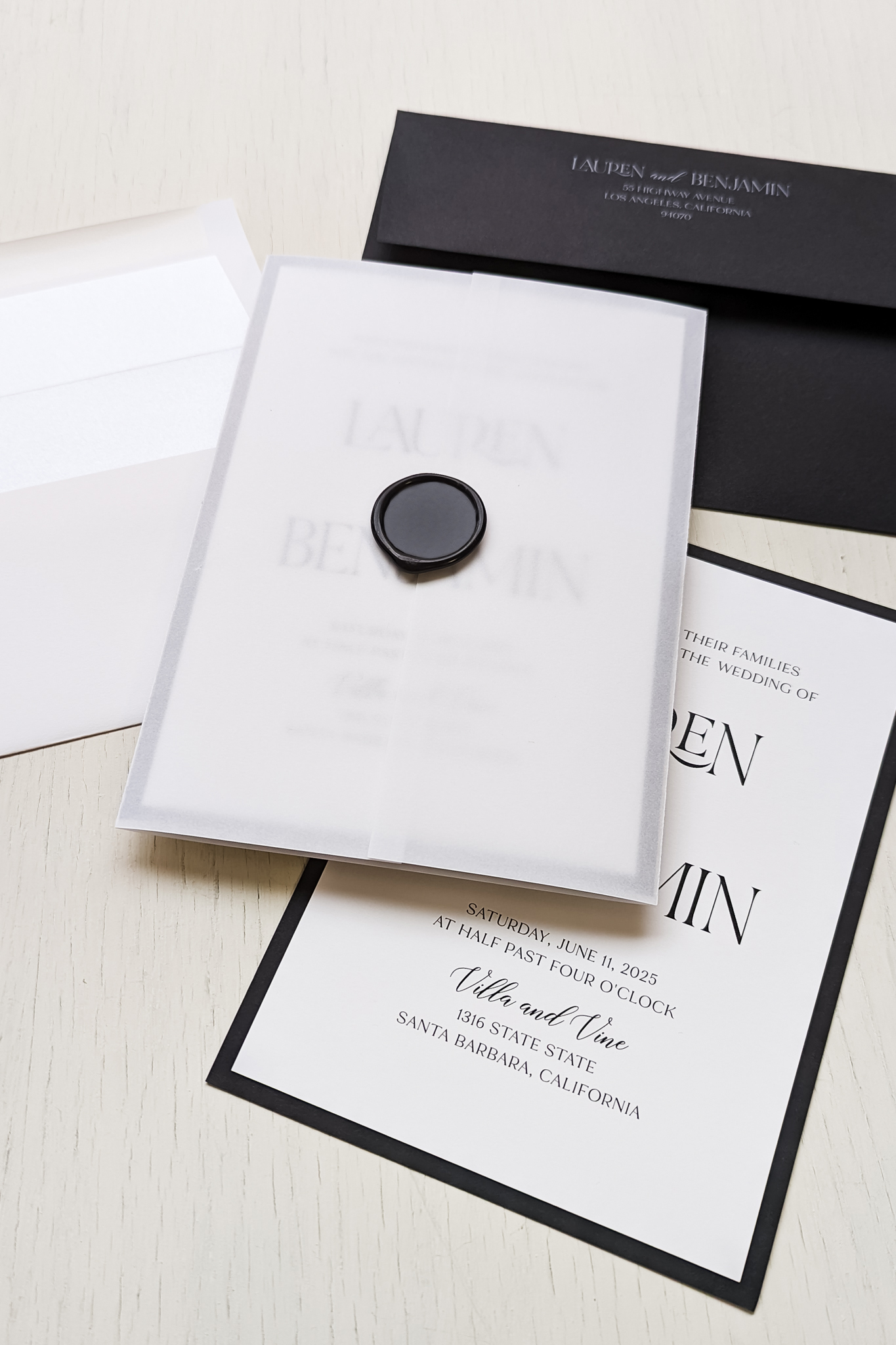Black Paper Wedding Box For Invitation Cards