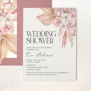 Boho Rose Bridal Shower Invitations
