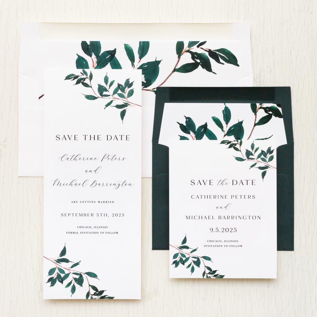 Forest Green Modern Save the Dates