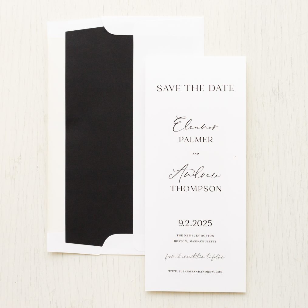 Simple Black Tie Save the Dates