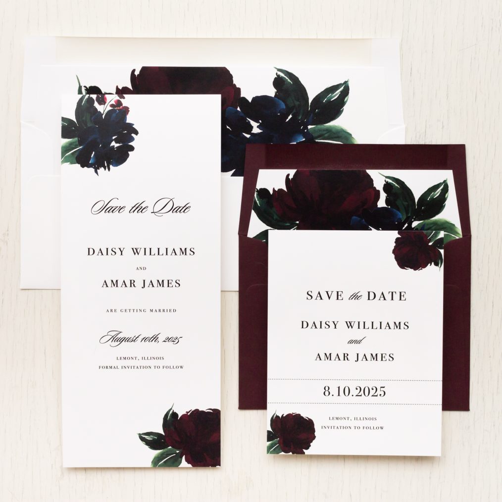 Moody Floral Save the Dates