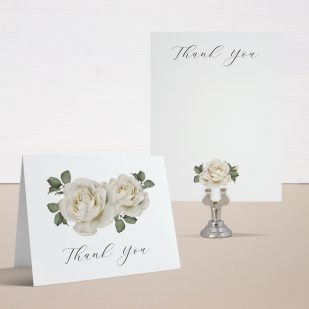 White Rose Thank You Cards